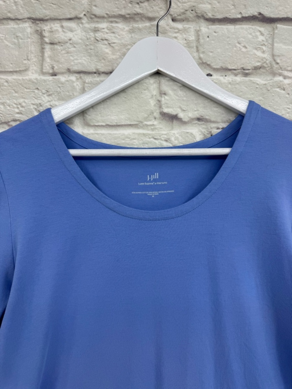 J. Jill Luxe Supima A-Line Tunic Top Forward Seam Tee Top Size Medium - Picture 3 of 12